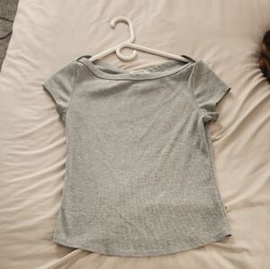 Stylish Gray Short Sleeve Top